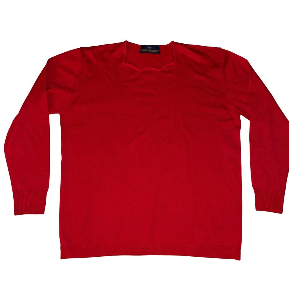 Josephine Italian Wool \Sweater Red Long Sleeve Crew Neck Made Italy‎ Women's M